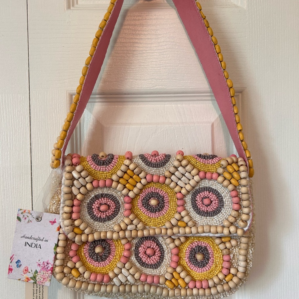 Viral Handcrafted Beaded Shoulder Bag- Spring/Summer NWT